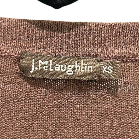 J. McLaughlin Brown Red Equine Print Button Up Long Sleeve Cardigan Womens XS - Picture 2 of 6